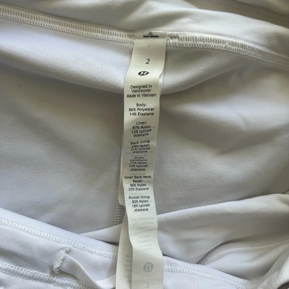 Lululemon Play off the Pleats Tennis Skirt in White Size 2 Regular - Picture 9 of 11